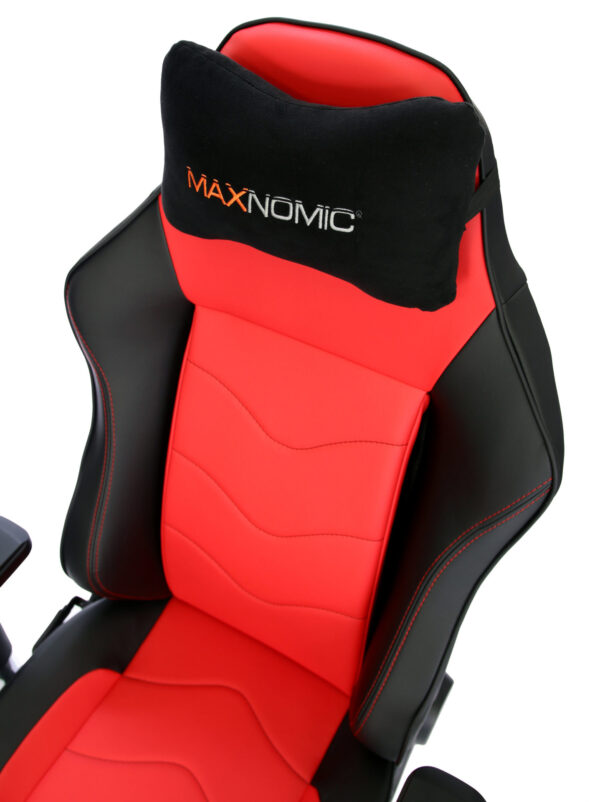 Backrest of the Maxnomic® Leader Red with headrest cushion.