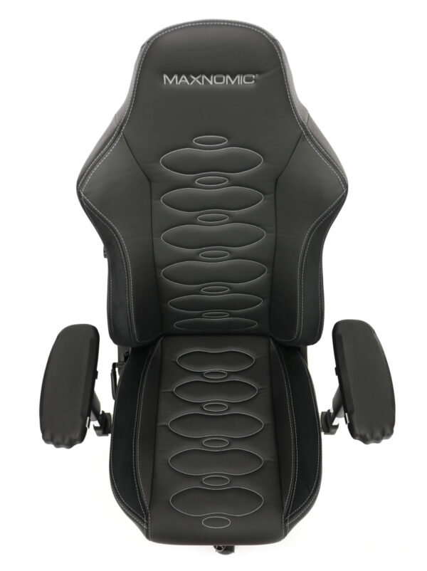 Armrests, seat and backrest of the Maxnomic® ERGOCEPTOR OFC Slightly Silver from above.