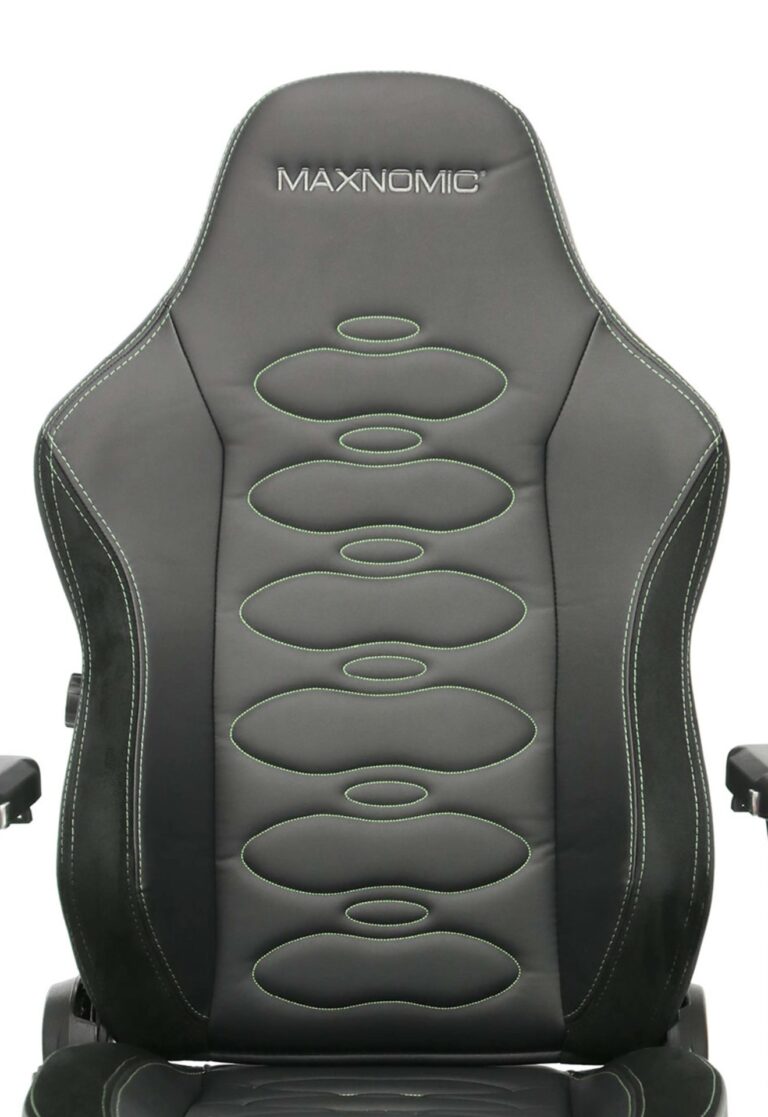 Rückenlehne des Maxnomic® ERGOCEPTOR OFC Alien Green als Vorschau für die persönliche Bestickung.