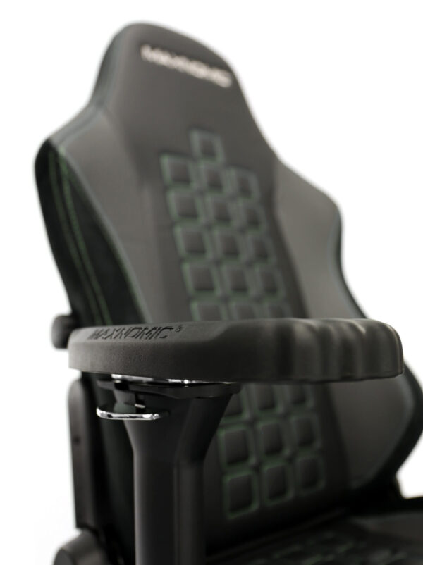 Armrest and backrest of the Maxnomic® QUADCEPTOR OFC Alien Green.