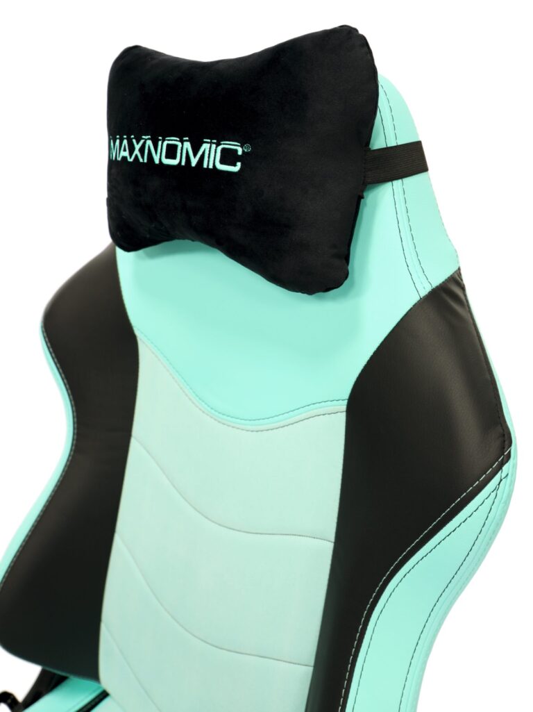 Backrest of the Maxnomic® Executive Edition Light Green with headrest cushion.