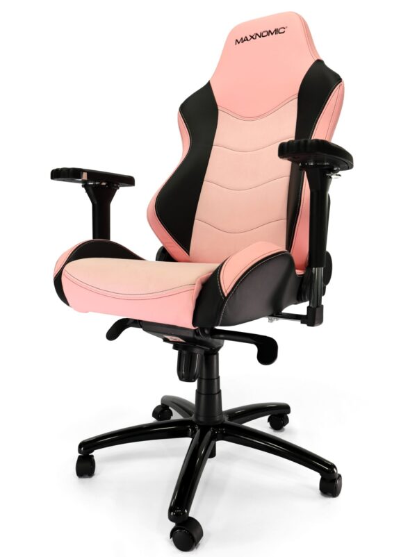 Bürostuhl Modell: Dominator Executive Edition in Light Magenta von Maxnomic® - Pinker Bürostuhl mit Mikrofaser- und Kunstlederbezug.